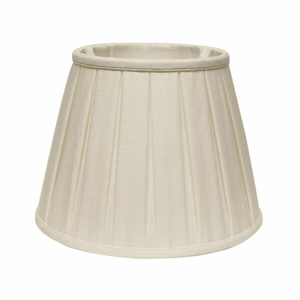 Homeroots 14 in. Slanted Paperback Linen Lampshade with Box Pleat, White 469859